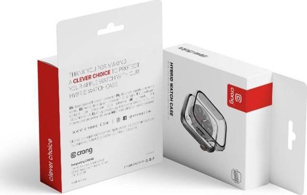 Crong Hybrid Watch Case για Apple Watch 41mm - Προστατευτική Θήκη με Ενσωματωμένο Γυαλί - Clear