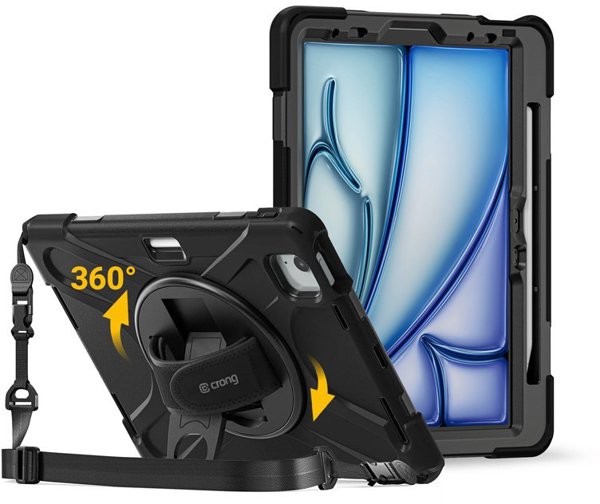 Crong Defender Plus – Pancerne etui iPad Air 11” M3 (2025) / M2 (2024) (czarny)