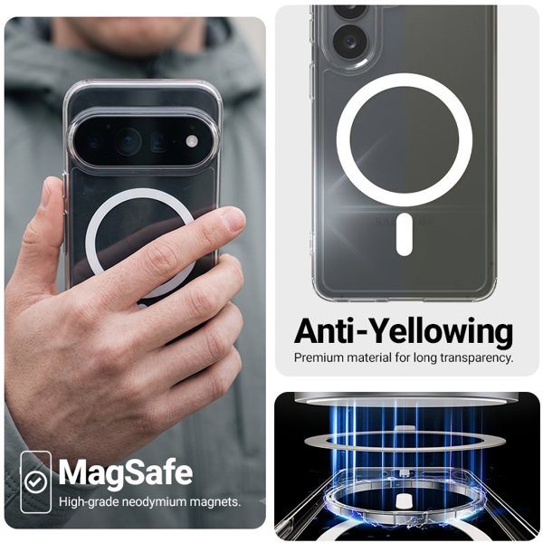 Crong Crong Hybrid Clear Magnetic - Etui MagSafe Google Pixel 11 Pro (przezroczysty)