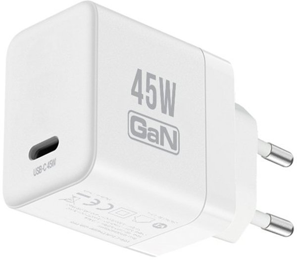 Crong Ultra Compact GaN Φορτιστής USB-C 45W PD 3.0 με PPS (Λευκό)