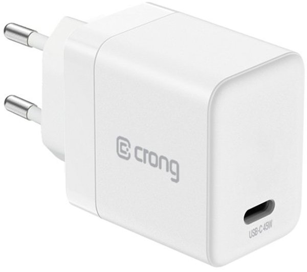 Crong Ultra Compact GaN Φορτιστής USB-C 45W PD 3.0 με PPS (Λευκό)