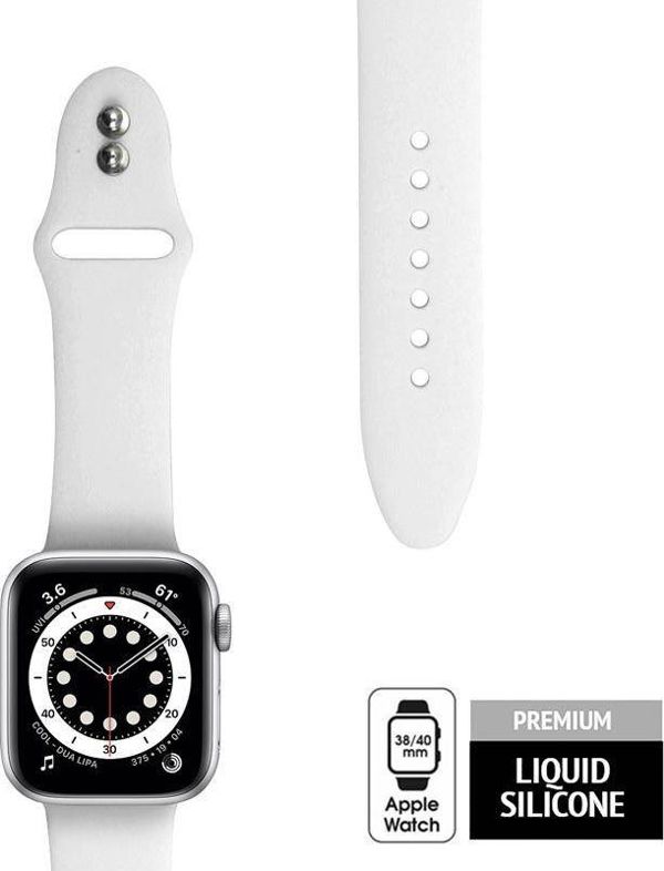 Crong Liquid Silicone Λουράκι για Apple Watch 38/40mm - Λευκό