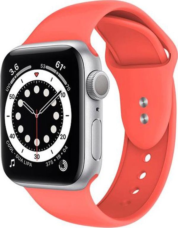 Crong Liquid Band Λουράκι για Apple Watch 38/40mm, Υγρή Σιλικόνη, Κοραλλί