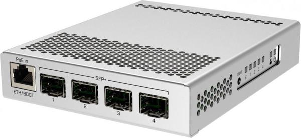 MikroTik CRS305-1G-4S+IN Cloud Router Switch, 1x Gigabit Ethernet, 4x 10G SFP+ Ports, Desktop Switch