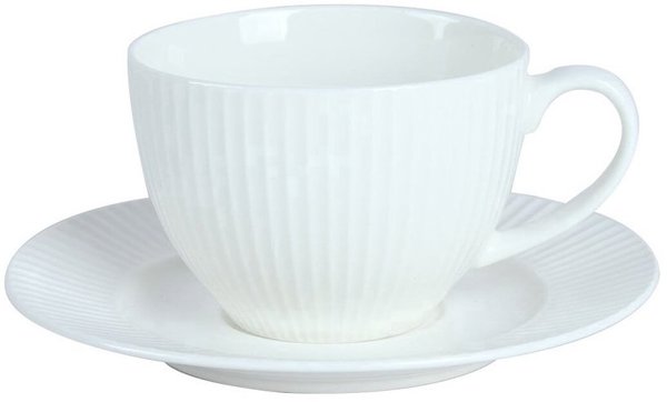 CUP AND SAUCER VERTIC LINE WHITE 240ML