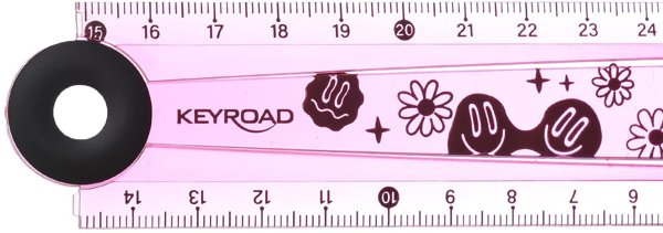 Διαβήτης KEYROAD, χάρακας 15-30cm + μοιρογνωμόνιο + διαβήτης σε ένα, με κρεμαστό, ανάμεικτα χρώματα