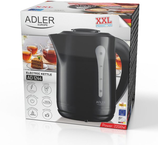 Adler Βραστήρας Νερού 2,5 L, Πλαστικός, Λευκός