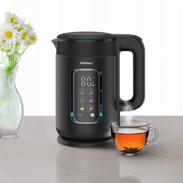 Ηλεκτρικός Βραστήρας Webber WK115 WIFI 1,5L με Γυάλινο Εσωτερικό Smart Keep Warm