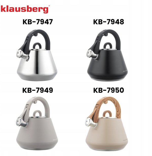 CZAJNIK STALOWY Z GWIZDKIEM 2,5L KLAUSBERG KB-7947