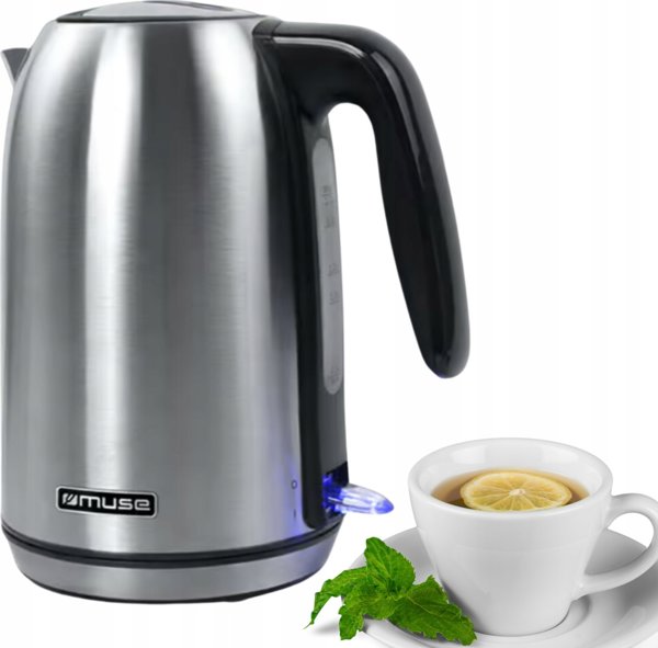 Βραστήρας Muse MS-015BS 1.7L με Περιστρεφόμενη Βάση και Ένδειξη Στάθμης Νερού