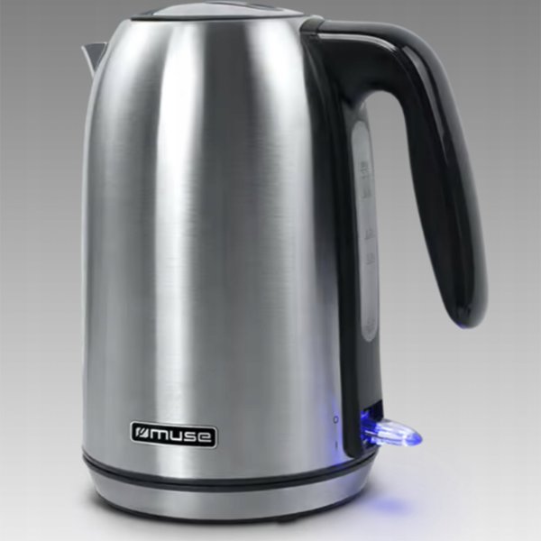 Βραστήρας Muse MS-015BS 1.7L με Περιστρεφόμενη Βάση και Ένδειξη Στάθμης Νερού