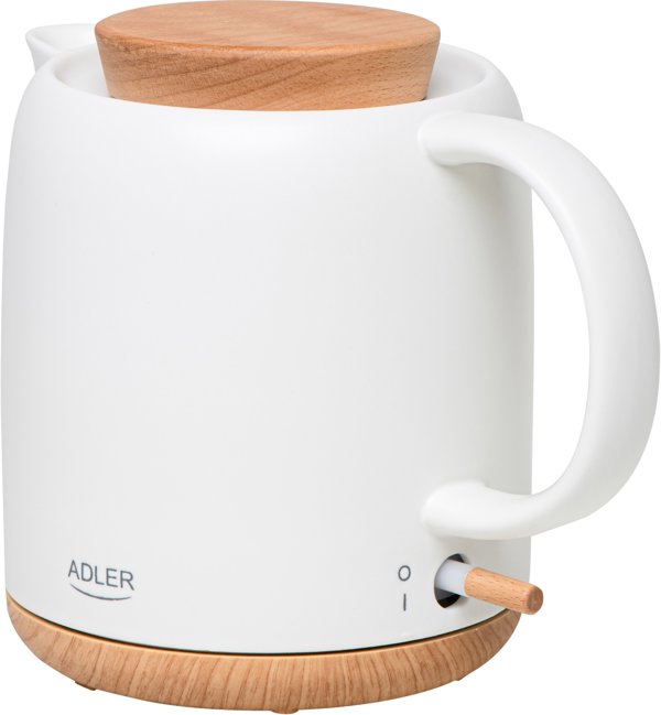 Adler AD 1304 Ηλεκτρικός Κεραμικός Βραστήρας 1L, 1200W, Λευκός, με Περιστρεφόμενη Βάση 360°