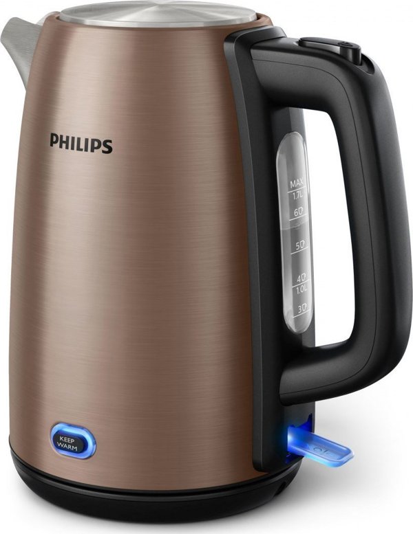 Philips Βραστήρας HD 9355/92, Ανοξείδωτος, Λειτουργία Διατήρησης Θερμότητας, Χάλκινος, 1.7L