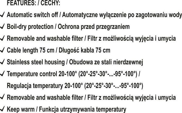 Ηλεκτρικός Βραστήρας Yato T68174 1.8L, Γυάλινος με Ρύθμιση Θερμοκρασίας και LED, 2200W, Ασημί
