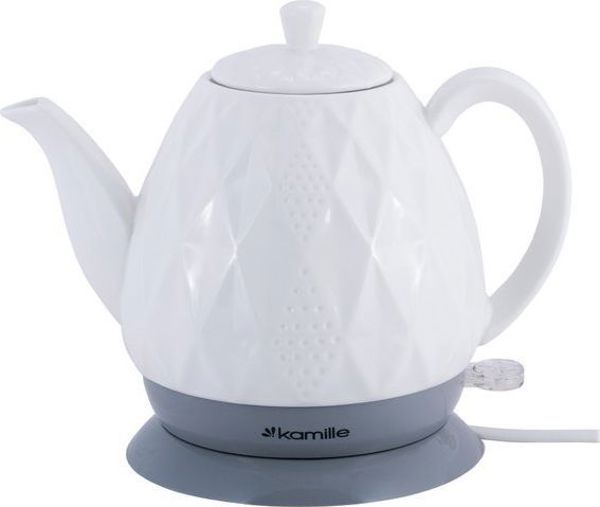 Kamille KM-1727 Ασύρματος Κεραμικός Βραστήρας, 1.2L, Λευκός