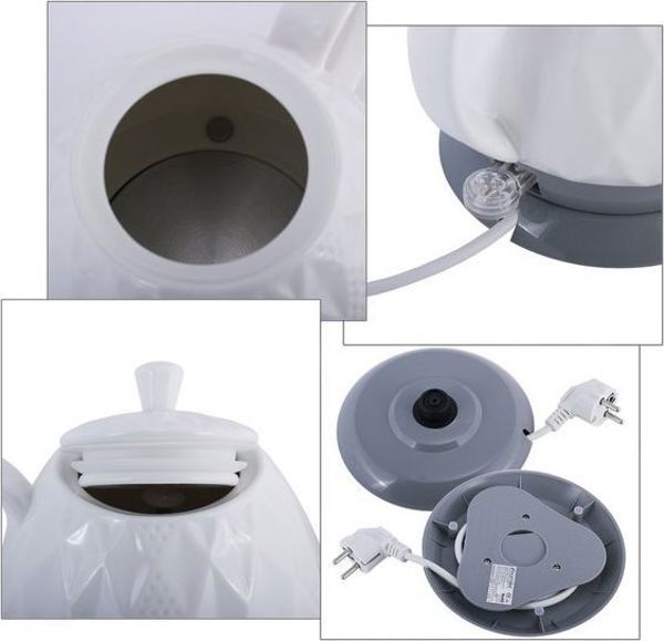 Kamille KM-1727 Ασύρματος Κεραμικός Βραστήρας, 1.2L, Λευκός