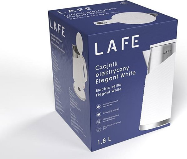 Lafe Ηλεκτρικός Βραστήρας Elegant White, 360° Περιστρεφόμενη Βάση
