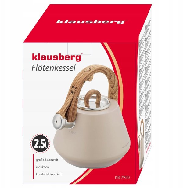 Ανοξείδωτος Βραστήρας με Σφυρίχτρα 2,5L Klausberg KB-7950 Μπεζ