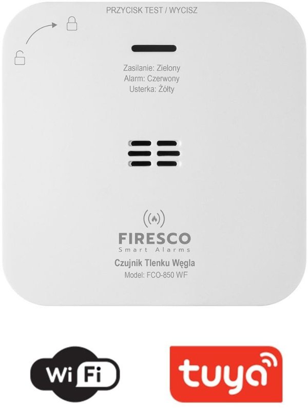 Ανιχνευτής Μονοξειδίου του Άνθρακα Firesco FCO-850, WiFi, με Μπαταρία & Συμβατότητα Tuya