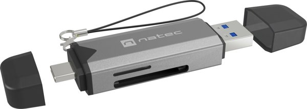 Natec Scarab 3 Card Reader USB-A + USB-C για SD/Micro SD USB 3.1 Gen 1 Γκρι (NCZ-2262)