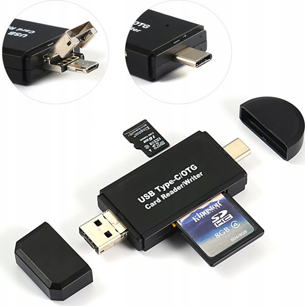 Αναγνώστης καρτών USB + USB TypeC + SD/ MICRO SD