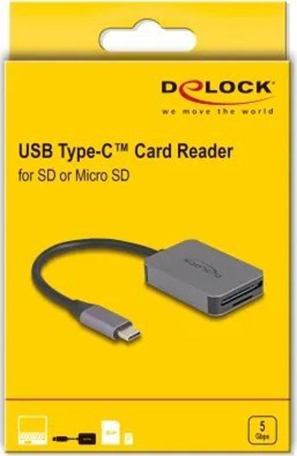 Delock Card Reader USB-C για microSD και SD - 14219292
