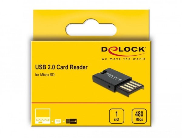 Czytnik Delock DELOCK USB 2.0 Card Reader für Micro SD Speicherkarten