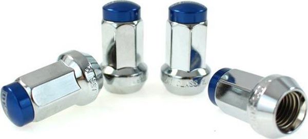 D1Spec D Παξιμάδια M12x1.25 Ατσάλι 30mm Ασημί/Μπλε Σχήμα Κώνος