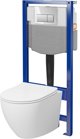 Cersanit D237 System 50 Μηχανισμός Καζανακιού 3/6L, Επιτοίχιας Εγκατάστασης, Χρώμιο