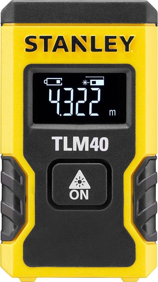Stanley Αποστασιόμετρο Λέιζερ TLM40, Εμβέλεια 12m, STHT77666-0, Επαναφορτιζόμενο Li-Ion, Ακρίβεια +/- 6mm