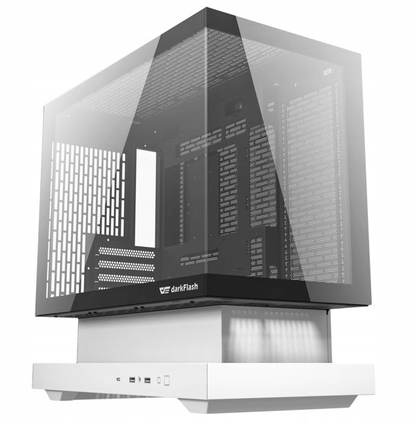 Darkflash F1 computer case (White) + 6 ARGB fans