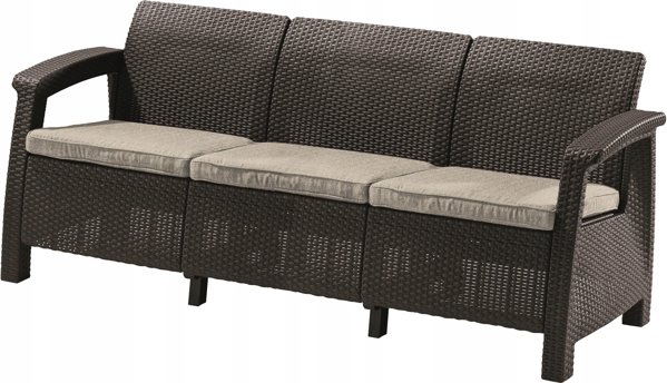 Darza divans trisvietigs Corfu Love Seat Max bruns 8711245158297