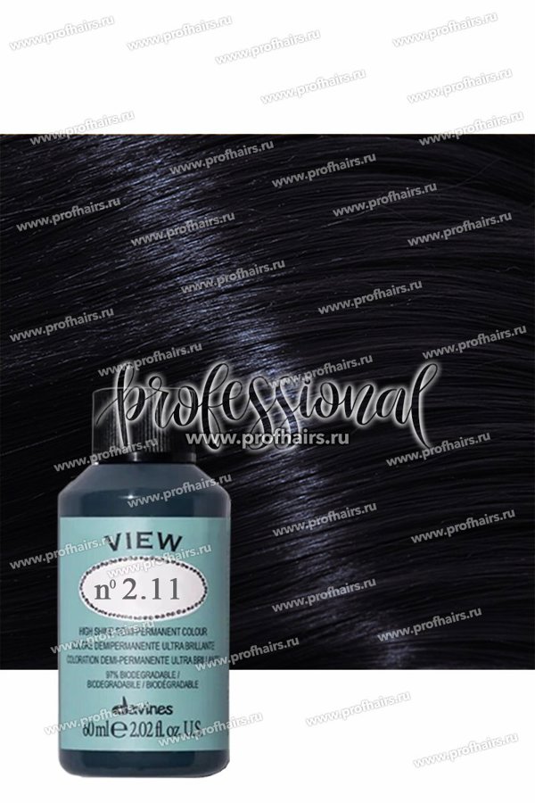 Davines, View, Demi-Permanent Hair Dye, 2.11 , 60 ml For Women