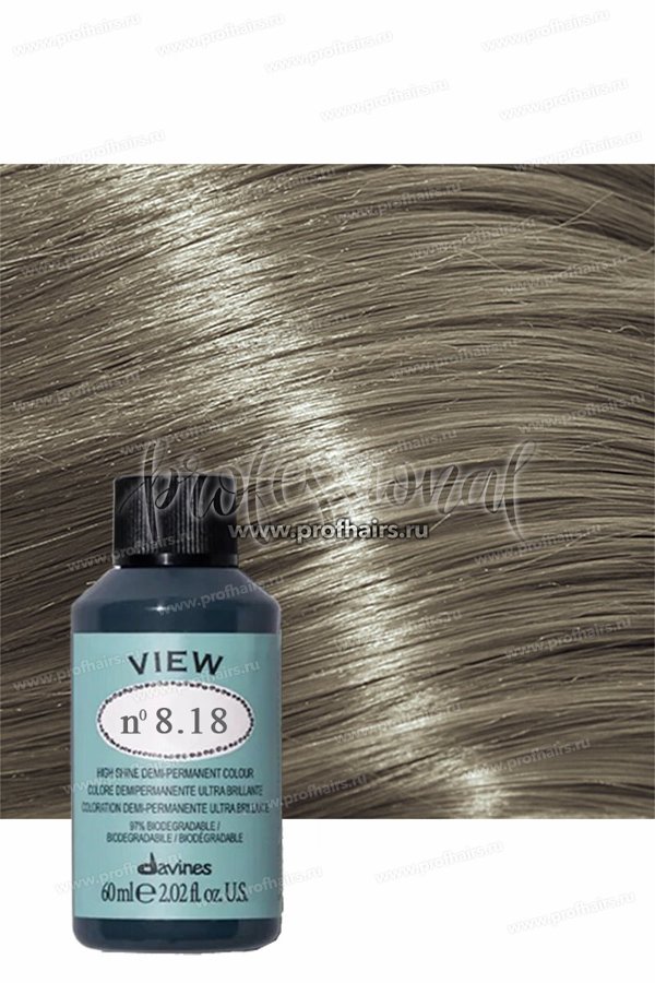 Davines, View, Demi-Permanent Hair Dye, 8.18 , 60 ml For Women