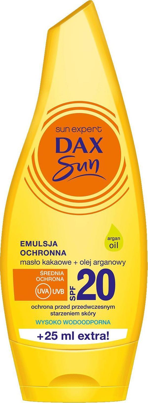 dax cosmetics Dax Sun Emulsja do Opalania z Maslem Kakaowym i Olejem Arganowym SPF 20