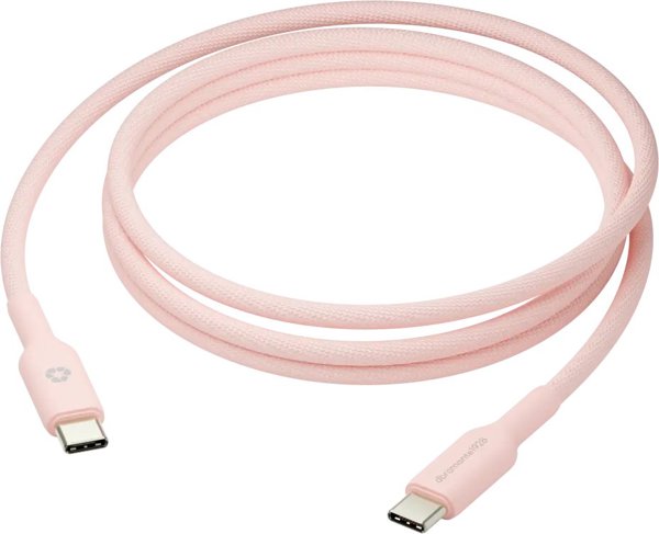 dbramante1928 re-charge - USB-Kabel - 24 pin USB-C (M) zu 24 pin USB-C (M) - 1.5 m - geflochtener Kabel, USB-C Power Delivery (60W) - pink