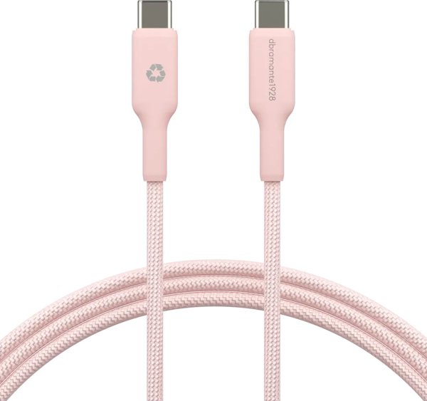 dbramante1928 re-charge - USB-Kabel - 24 pin USB-C (M) zu 24 pin USB-C (M) - 1.5 m - geflochtener Kabel, USB-C Power Delivery (60W) - pink