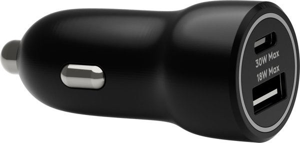 dbramante1928 re-charge - Auto-Netzteil - 30 Watt - 2 Ausgabeanschlussstellen (USB-C, USB) - Schwarz