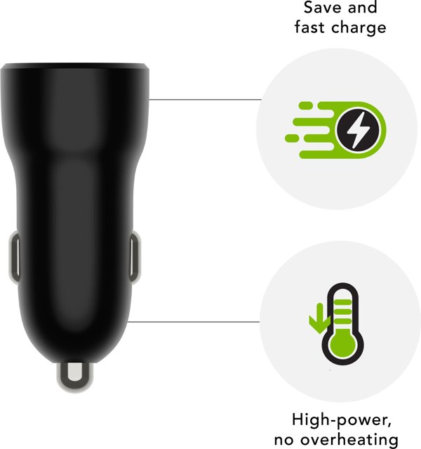 dbramante1928 re-charge - Auto-Netzteil - 30 Watt - 2 Ausgabeanschlussstellen (USB-C, USB) - Schwarz
