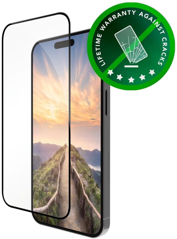 Προστατευτικό οθόνης Eco-shield Dbramante1928, Apple iPhone 16 Pro, μαύρες άκρες