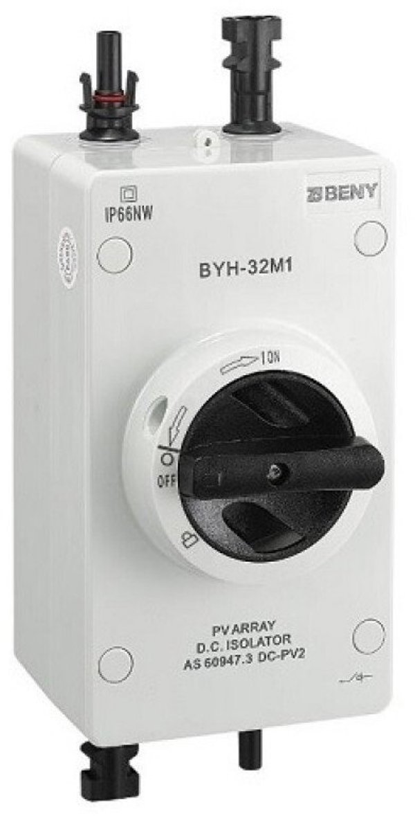 DC jungiklis 2P, 32A, 1000VDC, MC4, IP66