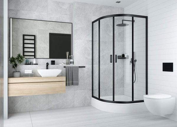 Deante Kabina Funka Nero 80x80 polokragla