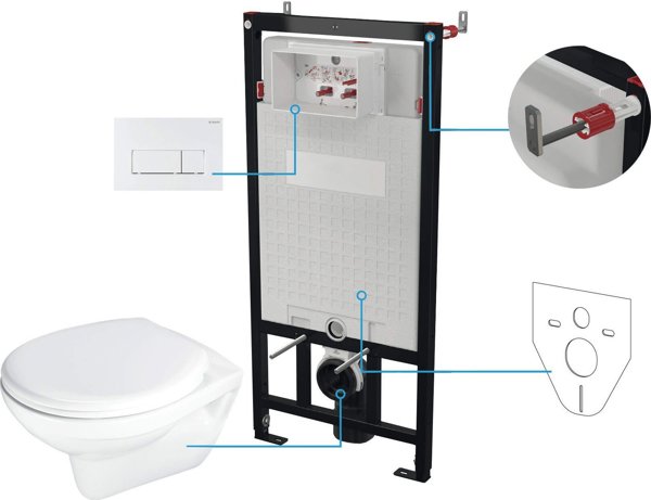 Σετ WC εντοιχισμένο 6 σε 1 Deante