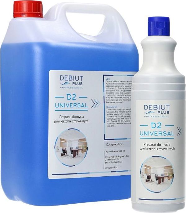 Debiut Plus Professional D2 Universal Καθαριστικό Επιφανειών με Άλκοολ, 1l