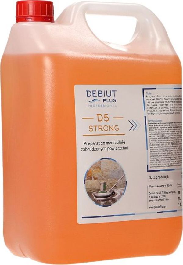 Debiut Plus Professional D5 Strong Καθαριστικό Για Πολύ Λερωμένες Επιφάνειες, Συμπυκνωμένο Υγρό, 5l