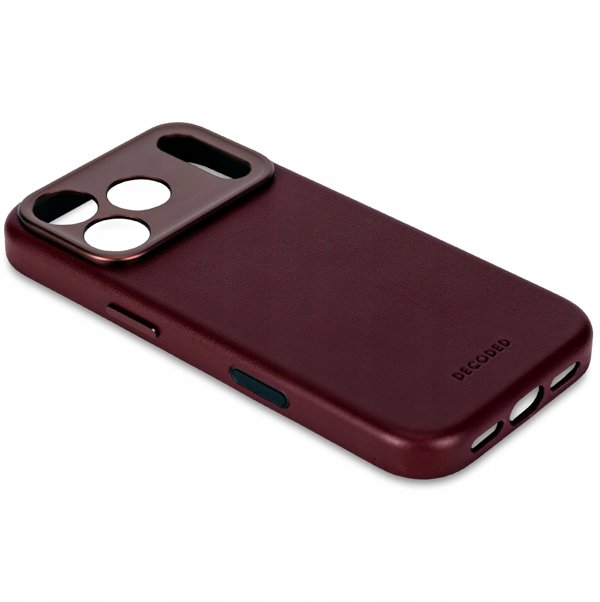 Decoded Leather Backcover skorzana obudowa ochronna do iPhone 17 Pro kompatybilna z MagSafe dark ruby