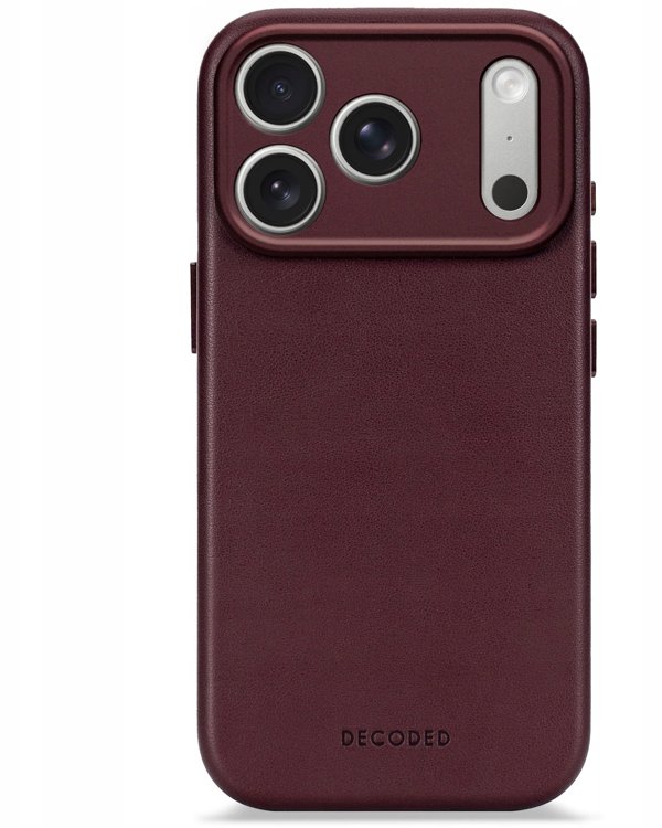 Decoded Leather Backcover skorzana obudowa ochronna do iPhone 17 Pro kompatybilna z MagSafe dark ruby