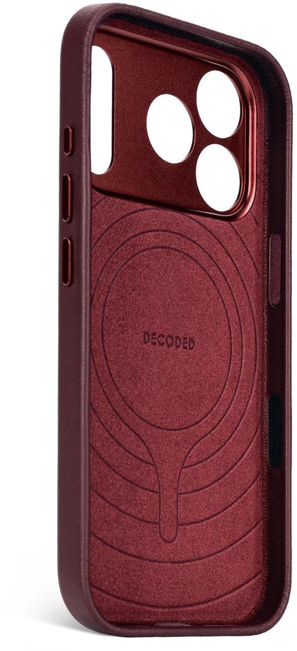 Decoded Leather Backcover skorzana obudowa ochronna do iPhone 17 Pro kompatybilna z MagSafe dark ruby