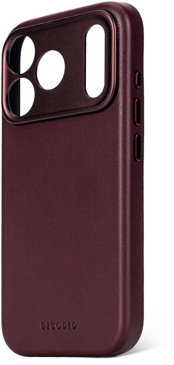 Decoded Leather Backcover skorzana obudowa ochronna do iPhone 17 Pro kompatybilna z MagSafe dark ruby