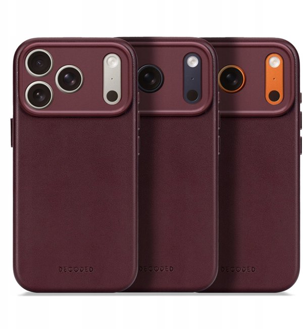 Decoded Leather Backcover skorzana obudowa ochronna do iPhone 17 Pro kompatybilna z MagSafe dark ruby